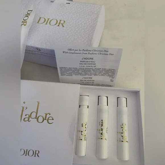 Dior Jadore Sample Set Dior Lip Care in a Dior Gift Bag White and Gold Elegance - Picture 2 of 7